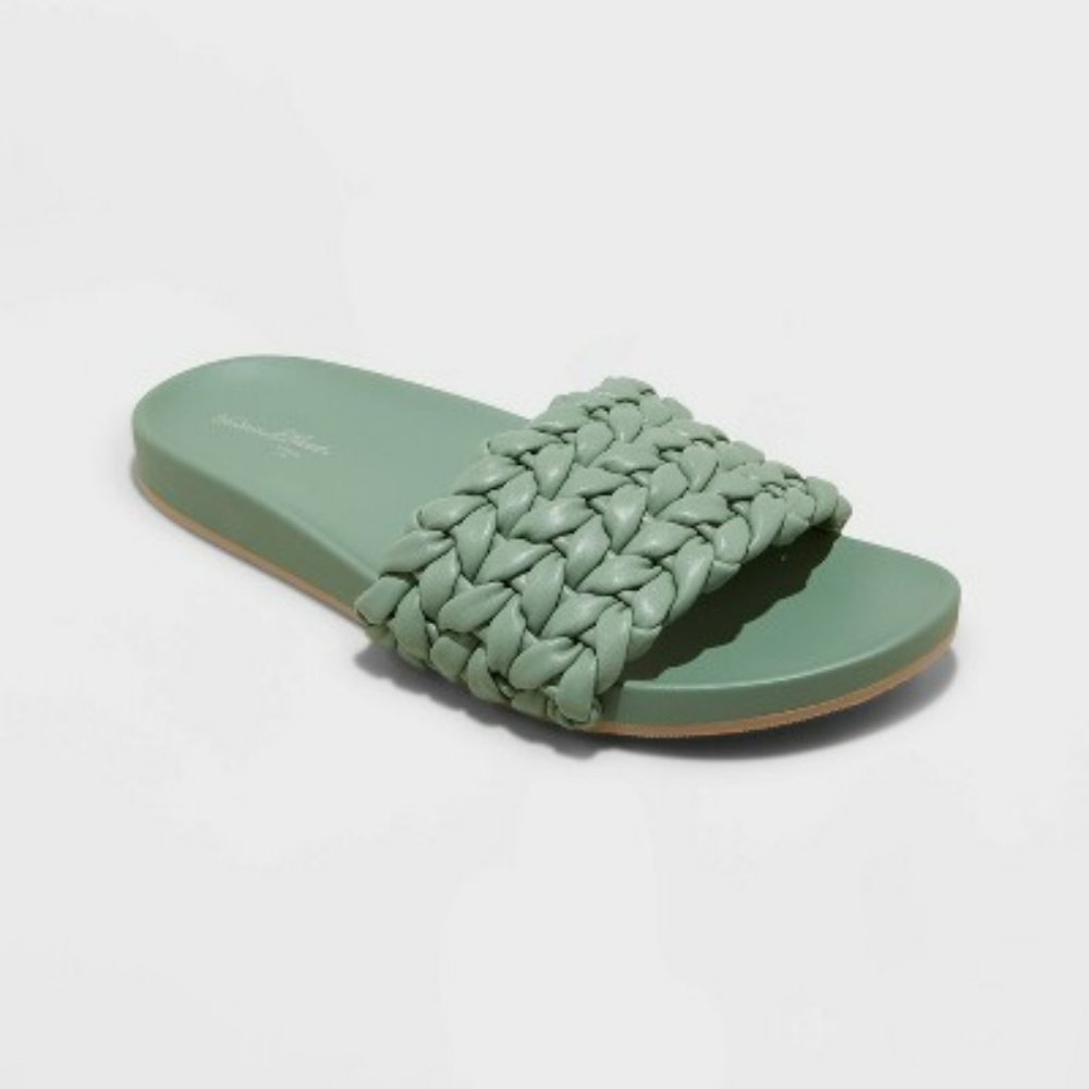 NWT - Women's Renae Slide Sandals - Universal Thread Green Size 6